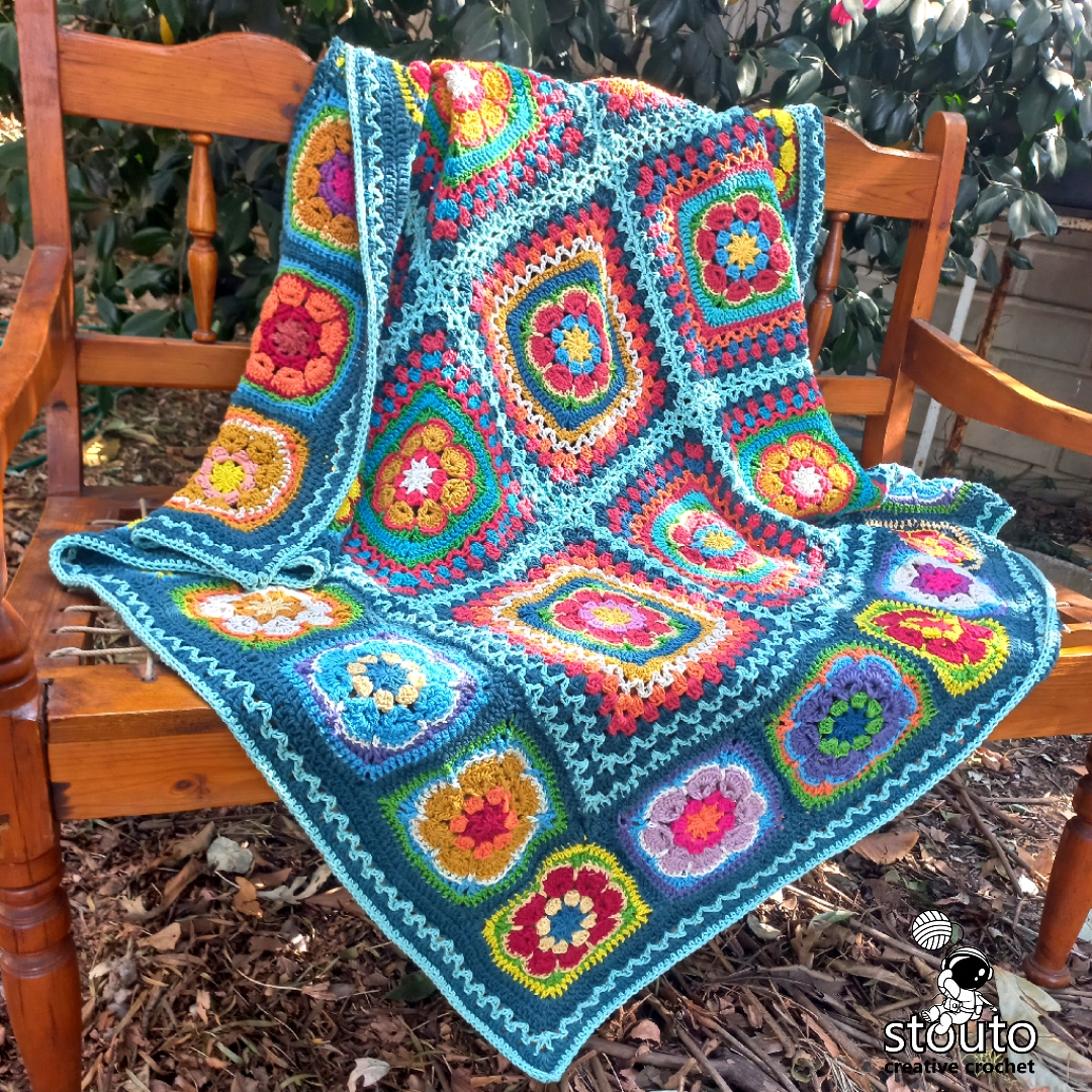 Lapghan Blanket made from easy crochet squares