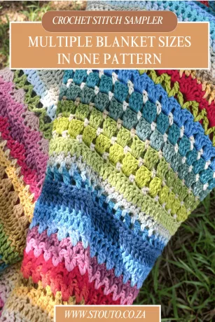 Easy beginner friendly crochet stitch sampler blanket pattern