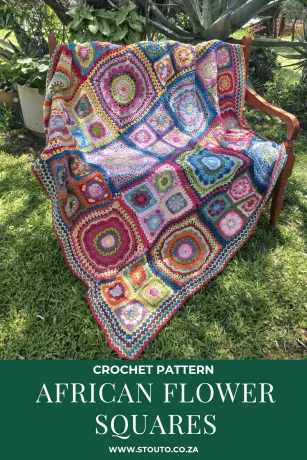Crochet Flower Blanket Pattern - African Patchwork PDF Pattern Download