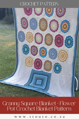 Easy Granny Square Blanket Pattern – Flower Pot Crochet Blanket