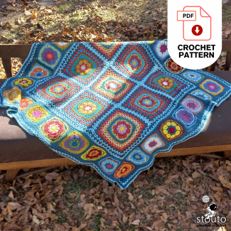 Find Peace Crochet African Squares Blanket Handcrafted with love