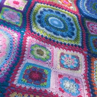 African Patchwork afghan closeup