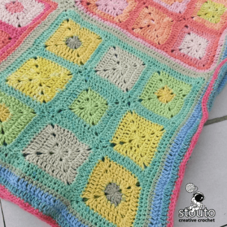Crochet granny squares large square example
