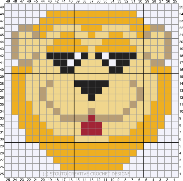 Cartoon Lion C2C Pattern Chart