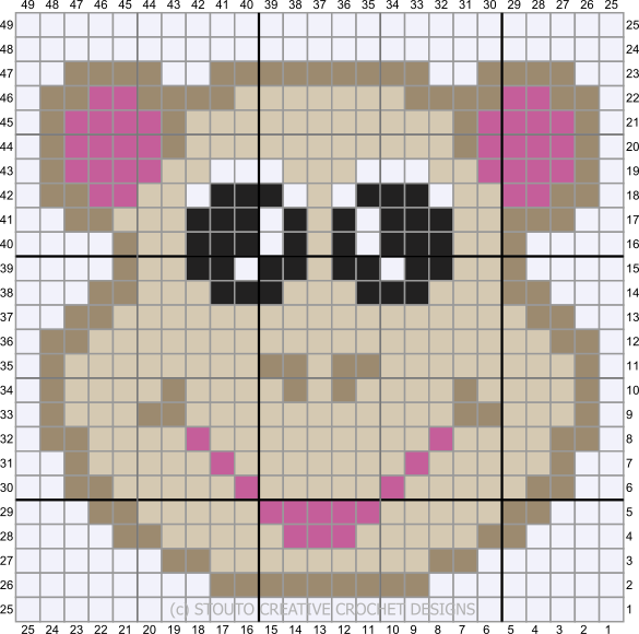 C2c Crochet Monkey Sqaure