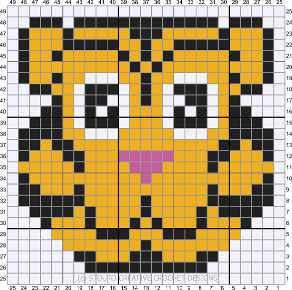 Crochet baby tiger graph pattern