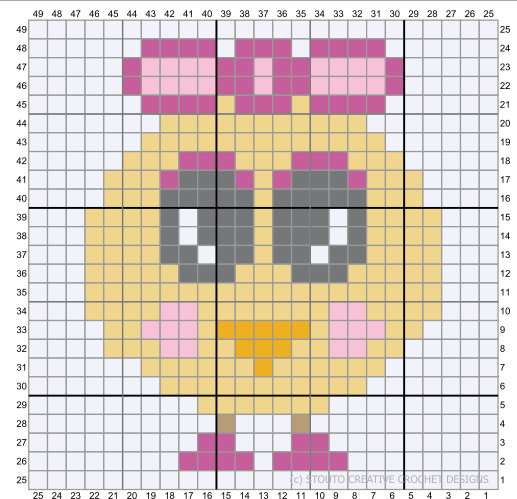 C2C Crochet Pattern - Cute Baby Chicken Girl
