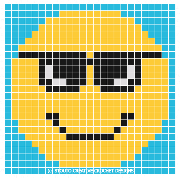 C2C Crochet Emoticon Cool Shades Graph and Pattern