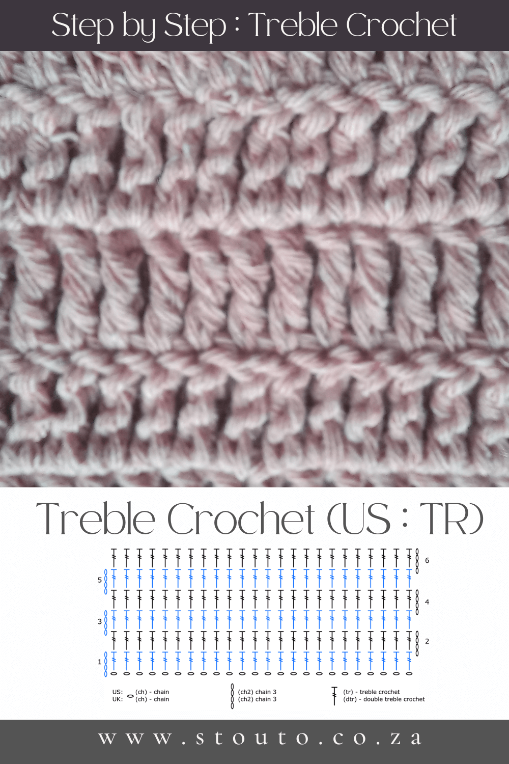 Crochet Treble Crochet Step by step guide for beginners
