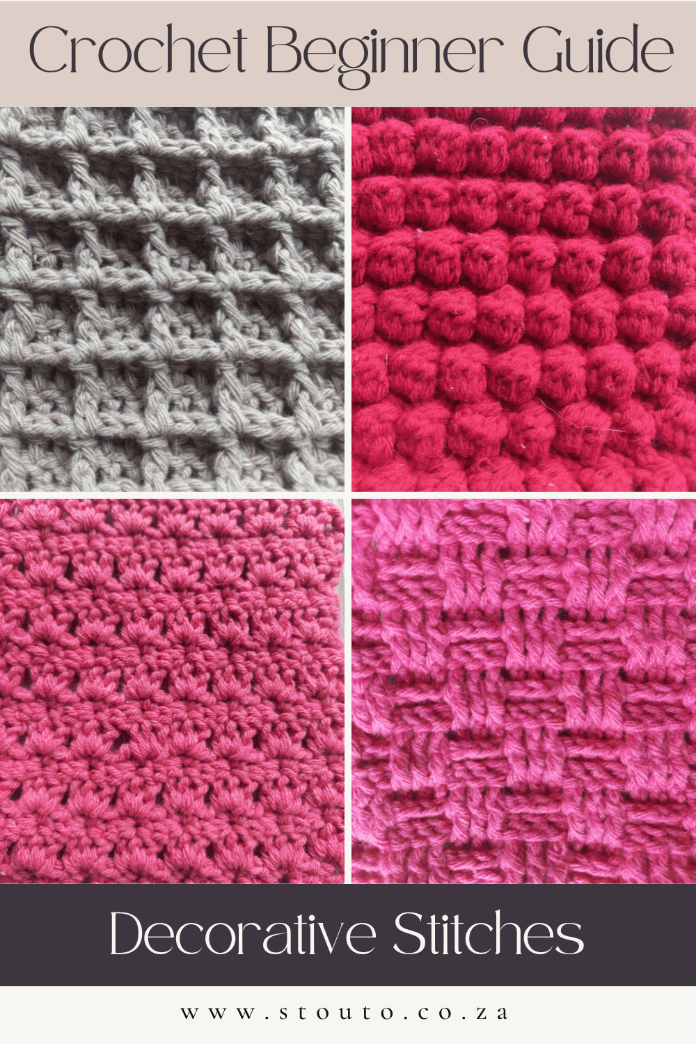Learn stunning decorative stitches for your next cozy crochet project.