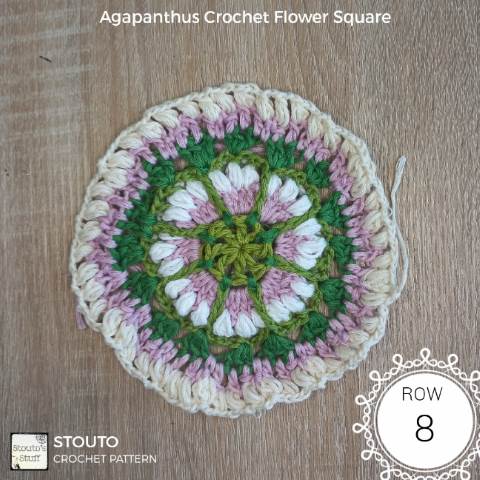 agapanthus granny square round 1