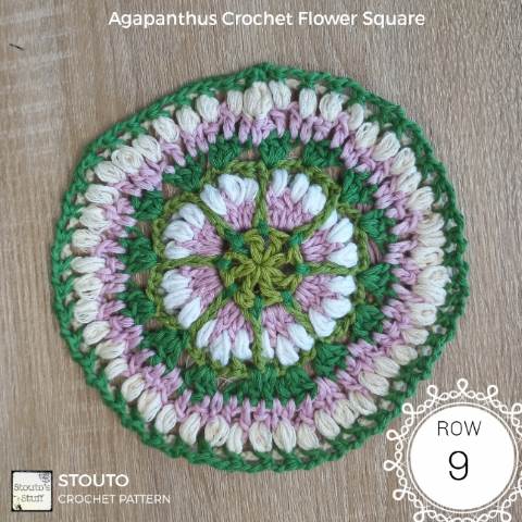 agapanthus granny square round 9