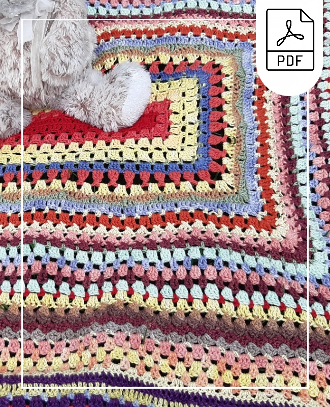 Buy the PDF version of Scrap Yarn Free Baby Blanket Crochet Pattern