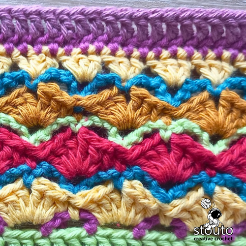 How to Crochet Flower Shells in a Row 10 - Full Step-by-Step