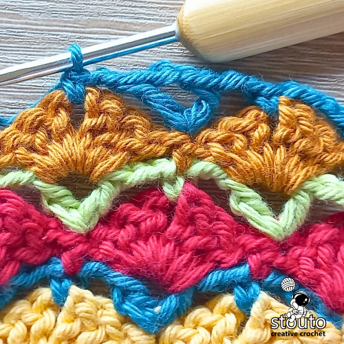 How to Crochet Flower Shells in a Row 7 - Full Step-by-Step