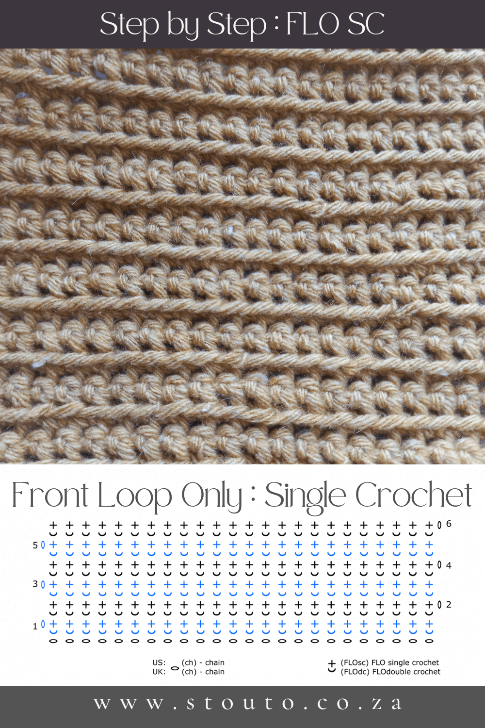 FLO - Front loop only- Step by step Tutorial