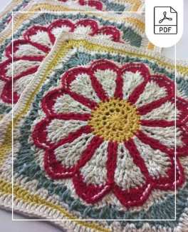 Gazania Large Granny Square PDF Pattern
