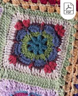 African Daisy Crochet Square Pattern – Small Floral Motif