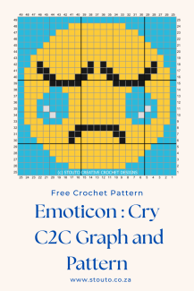 C2C Crochet Pattern Emoticon Cry