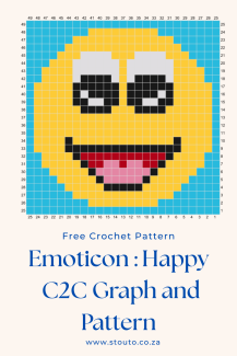 C2C Crochet Emoticon Happy Face Graph and Pattern
