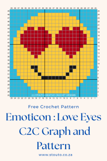  Free C2C Crochet Pattern Emoticon Love Eyes