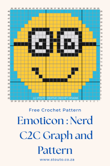 C2C Crochet Emoticon Nerdy Graph and Pattern