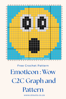 Free C2C Crochet Emoticon Gasp Face Graph and Pattern