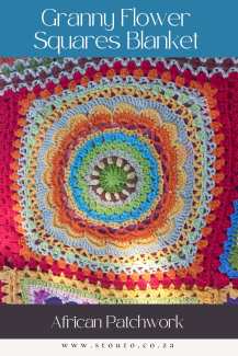 Crochet Large Flower Blanket Square free pattern -African Patchwork Square 04