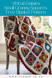 Free Crochet Granny Square Tutorial with Small Flowers Squares Stouto Crochet 