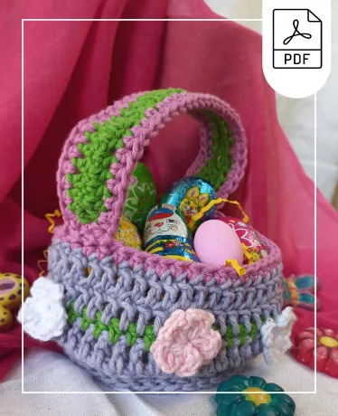 Cherry-blossoms-mini-crochet-basket