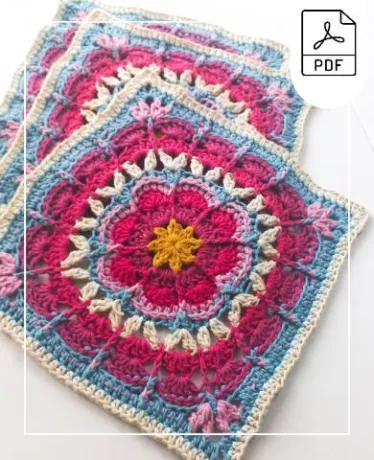 Pretty colofrull fliwer crochet pattern