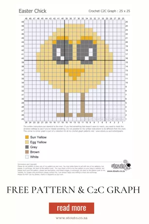 Cute Easter Egg  Baby Chicken C2C Pattern & Graph
