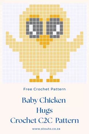 C2C Crochet Pattern - Cute Baby Chicken want a hug