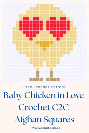 C2C Crochet Pattern - Cute Baby Chicken in Love