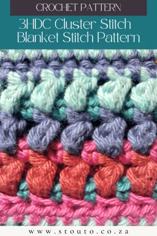 Create a textured crochet blanket with the Half double crochet Cluster Stitch Pattern