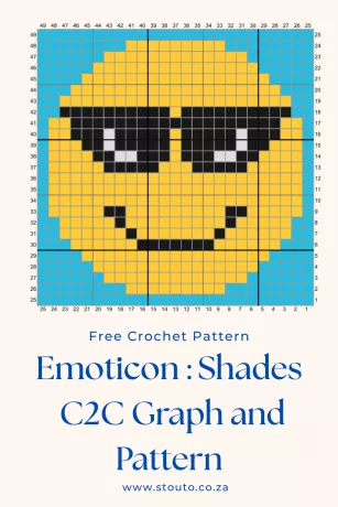 Free C2C Crochet Emoticon Cool Beans Graph and Pattern