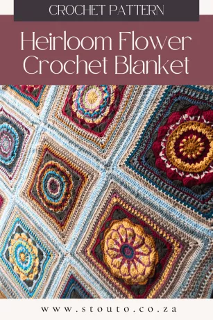 Download this heirloom flowers crochet blanket pattern to create a timeless heirloom with textured flower motifs and a professional finish.