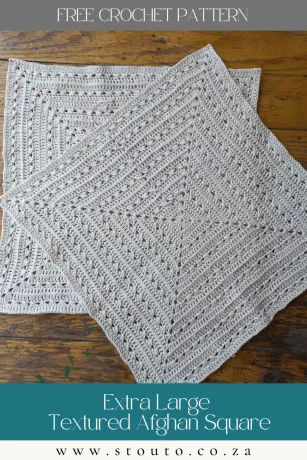 Extra Large Textured Afghan Blanket Square Crochet Pattern