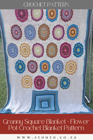 Patchwork Crochet Blanket Pattern with Flower Squares