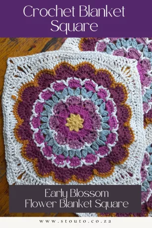 Large floral granny square crochet pattern perfect for blankets, cardigans, pillows, bags, and patchwork projects.