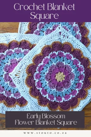 Crochet a stunning Early Blossom flower granny square with this printable PDF pattern featuring detailed instructions and photo tutorials.