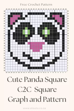 Panda Bear Corner-to-Corner Crochet Free Crochet Graph Pattern