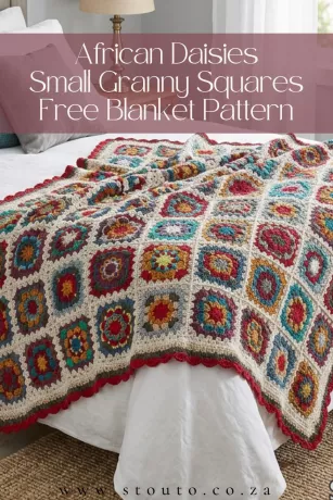 Free Crochet Granny Square Tutorial with Small Flowers Squares Stouto Crochet 