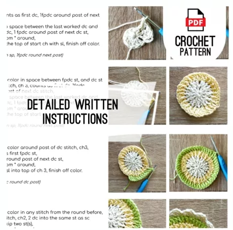 Protea Hexagon crochet granny square pattern example