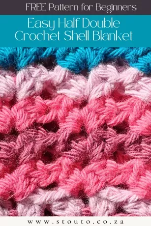 Easy Half double crochet blanket Shell pattern