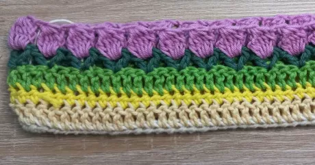 Crochet Tulip Stitch in colorfull crochet bag