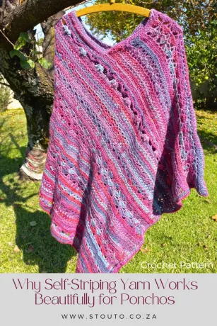 Why is striped yarn so great for making a crochet poncho ?