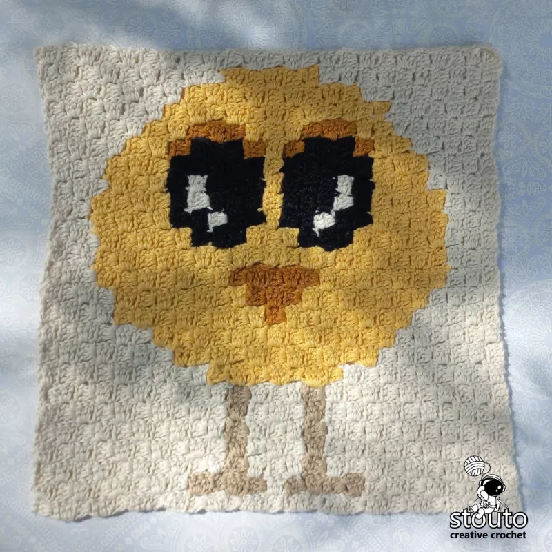 Cute little baby chick c2c crochet square