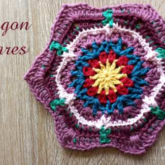 detailed hexagon square crochet pattern