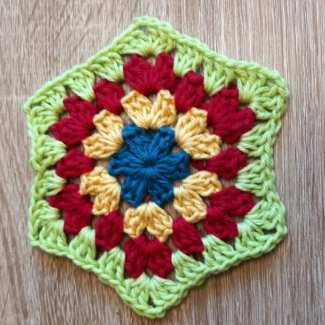 Easy Hexagon Crochet Square pattern